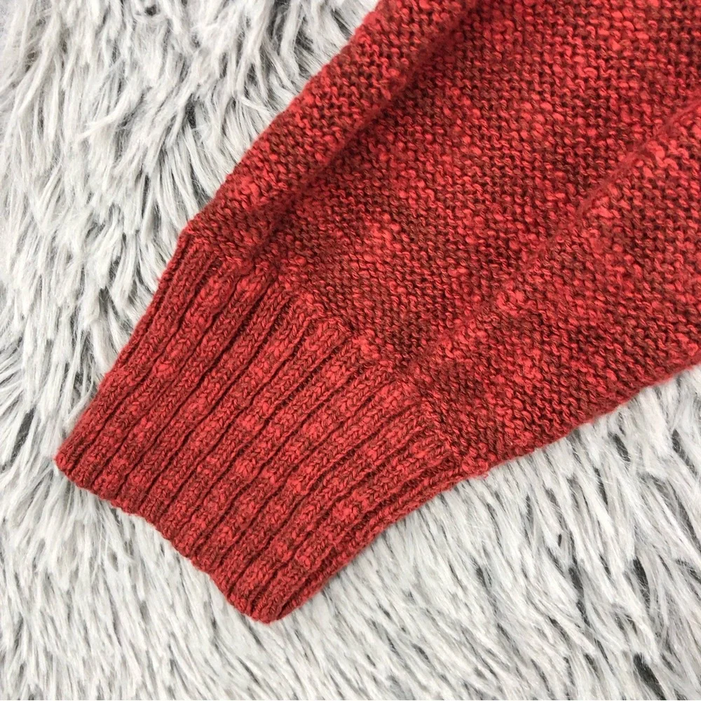 Maurices Sweater Womens Large Open Knit Red Long Sleeve Crew Neck